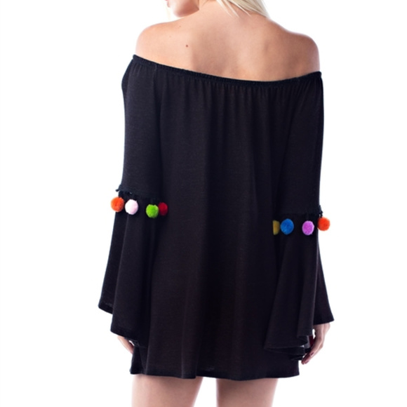 BOHO POM POM DETAILED TUNIC TOP - Picture 4 of 4